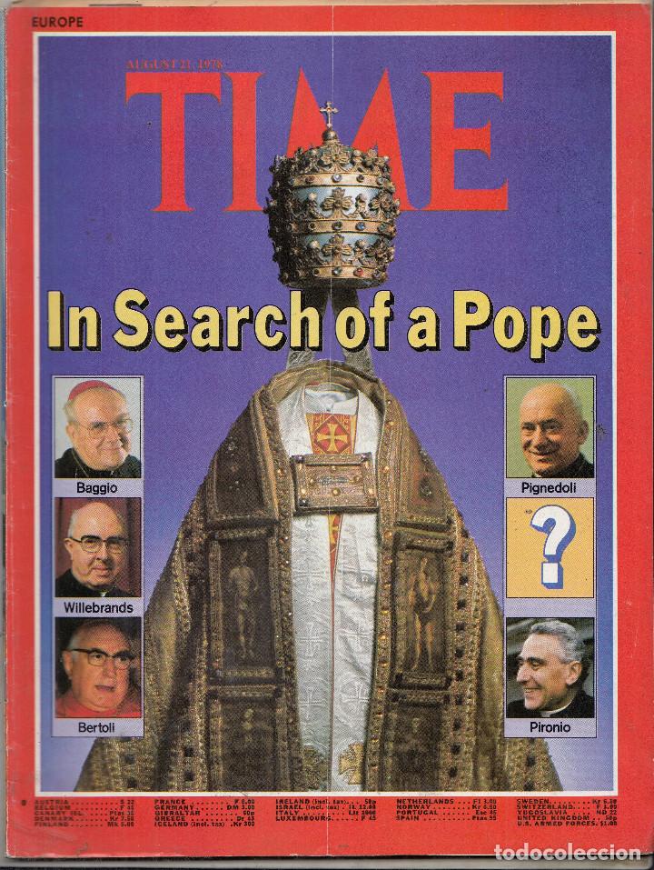 Collection Magazines and Newspapers: REVISTA TIME 21 AGOSTO A&Ntilde;O 1978. EN BUSCA DEL PAPA.