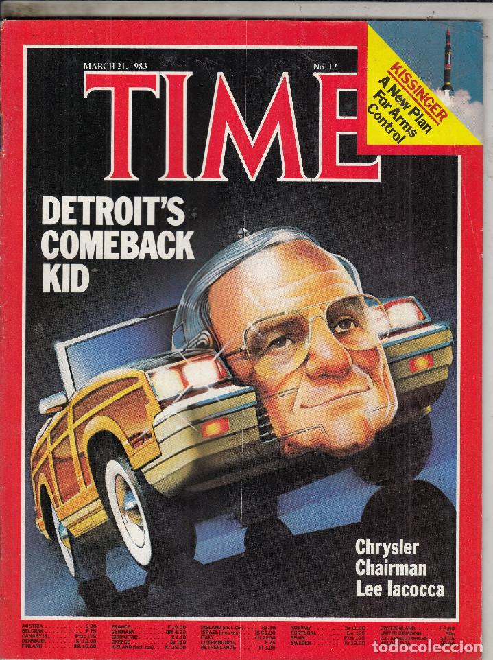Coleccionismo de Revistas y Peri&oacute;dicos: REVISTA TIME 21 MARZO A&Ntilde;O 1983. DETROIT&acute;S VUELVE EL NI&Ntilde;O. CHRYSLER CHAIRMAN LEE LACOCCA.