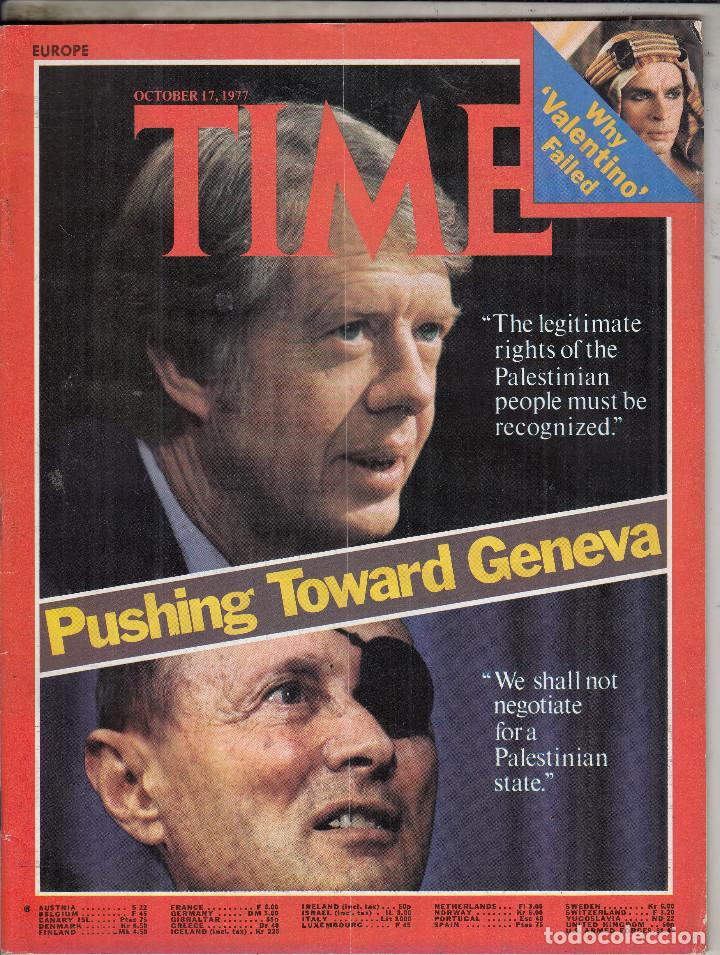 Coleccionismo de revistas y peri&oacute;dicos: REVISTA TIME 17 OCTUBRE A&Ntilde;O 1977. EMPUJE HACIA GINEBRA. PALESTINA.