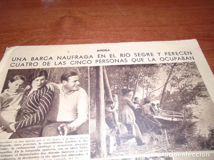 Coleccionismo de Revistas y Peri&oacute;dicos: RETAL PRENSA 1935: R&Iacute;O SEGRE (BALAGUER, L&Eacute;RIDA) - PRESIDENTE REP&Uacute;BLICA LERROUX VISITA F&Aacute;BRICA