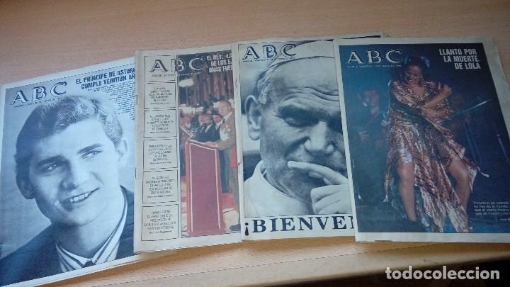 Coleccionismo de Revistas y Peri&oacute;dicos: PERIODICOS ABC LOTE DE 4 UNIDADES A&Ntilde;OS 80-90