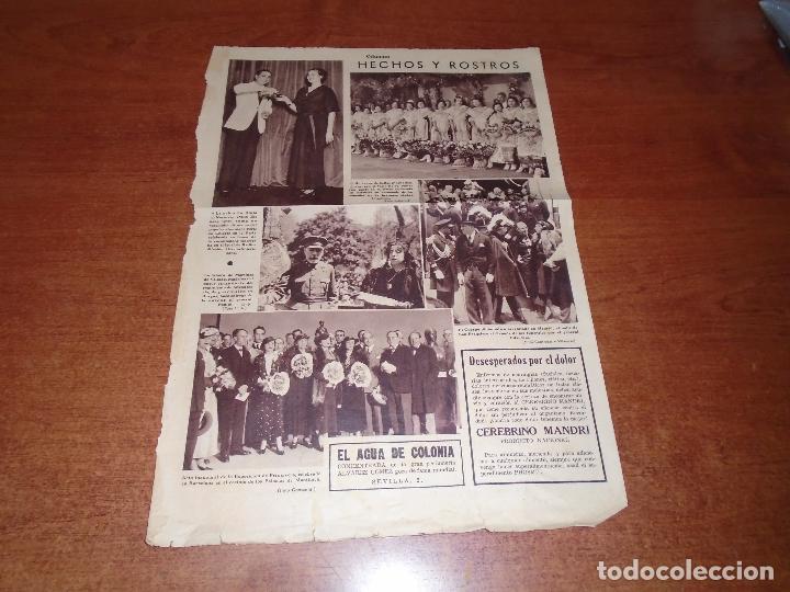 Coleccionismo de Revistas y Peri&oacute;dicos: RETAL PRENSA 1935: BURGOS GENERAL FANJUL. PERICO CHICOTE Y MISS ESPA&Ntilde;A ALICIA NAVARRO. VALENCIA