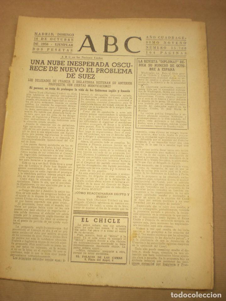 Coleccionismo de revistas y peri&oacute;dicos: ABC 14 octubre de 1956
