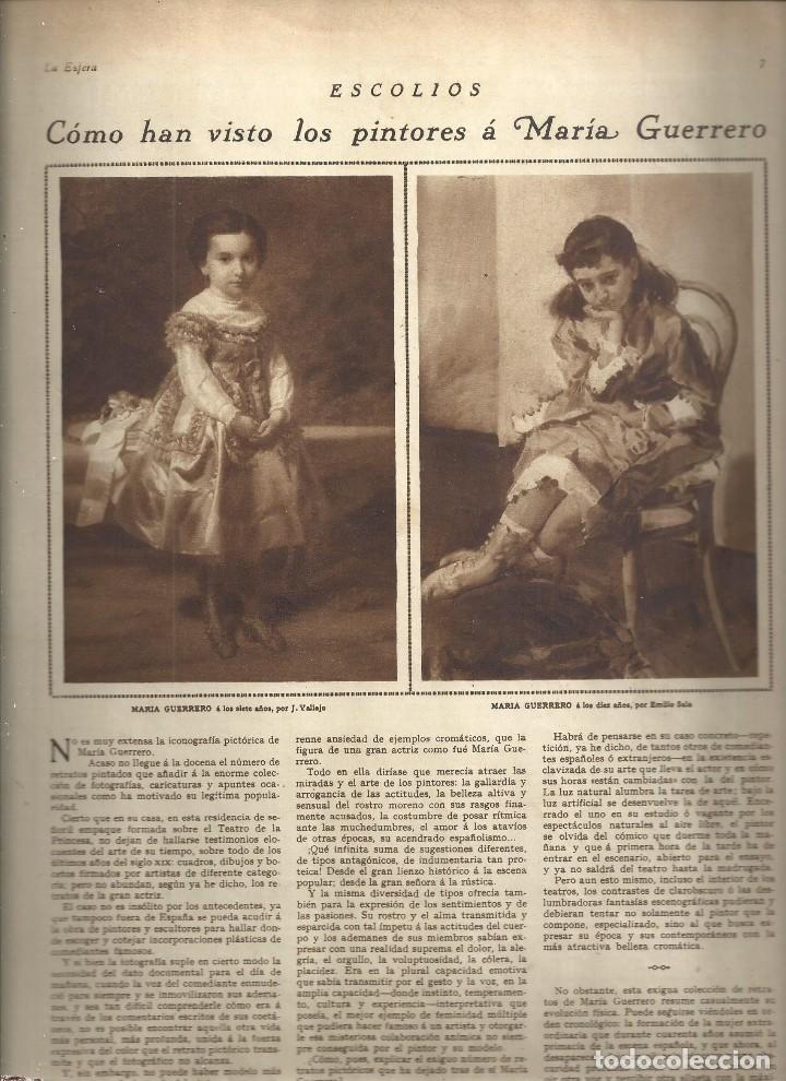 Sammeln von Zeitschriften und Zeitungen: REVISTA LA ESFERA DIC 1927. RETRATOS MARIA GUERRERO POR JOSE FRANCES 4 PAG VALLEJO EMILIO SALA
