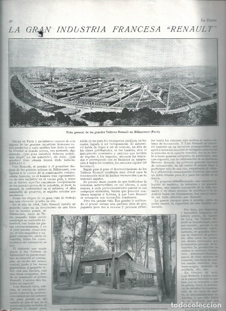 Collezionismo di Riviste e Giornali: REVISTA LA ESFERA DIC 1927. 4 PAGINAS LA GRAN INDUSTRIA FRANCESA RENAULT BILLANCOURT PARIS