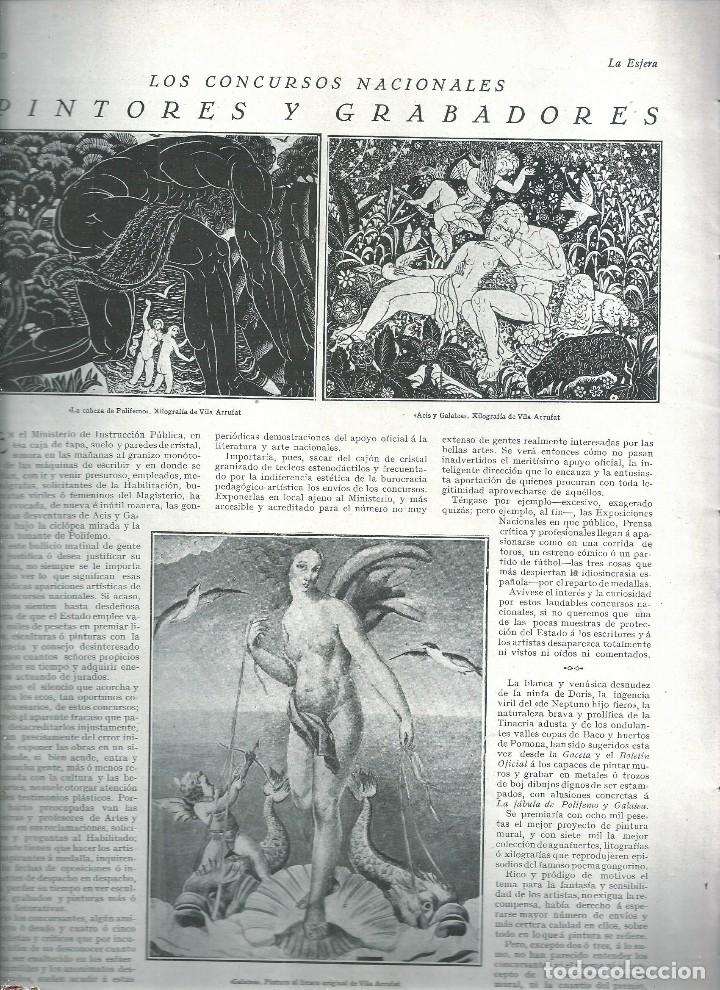 Sammeln von Zeitschriften und Zeitungen: REVISTA LA ESFERA DIC 1927. CONCURSOS NACIONALES PINTORES Y GRABADORES VILA ARRUFAT