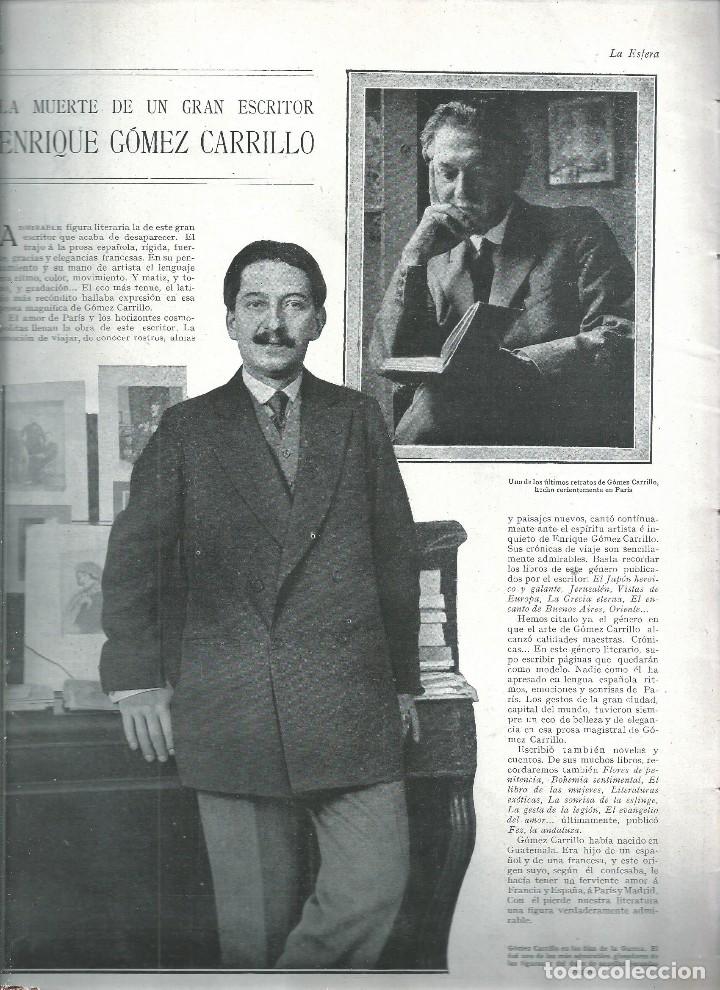 Collection Magazines and Newspapers: REVISTA LA ESFERA DIC 1927. LA MUERTE DE ENRIQUE GOMEZ CARRILLO GUATEMALA TIJUELA DE GLOZEL