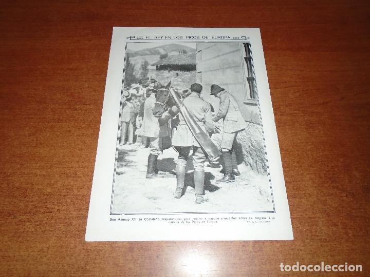Coleccionismo de Revistas y Peri&oacute;dicos: HOJA PRENSA 1912: EL REY EN COMALE&Ntilde;O (CANTABRIA) - COLONIA ESCOLAR DE BLANES
