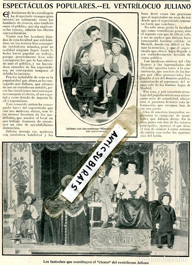 Collection Magazines and Newspapers: REVISTA A&Ntilde;O 1906 VENTRILOCUO JULIANO CON SUS MU&Ntilde;ECOS NICHI PEPITO MU&Ntilde;ECOS PARLANTES
