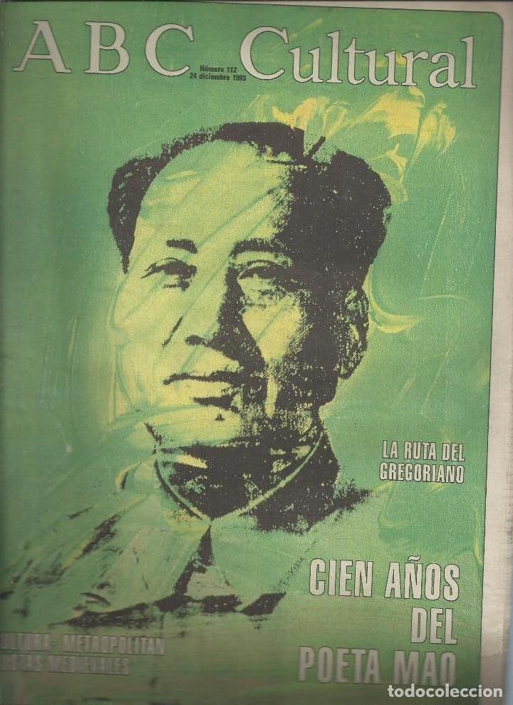 Coleccionismo de Revistas y Peri&oacute;dicos: ABC CULTURAL, N&ordm; 112,24 DICIEMBRE 1993. POEMAS MAO, ARTISTAS ESPA&Ntilde;OLES EN PRAGA, GREGORIANO