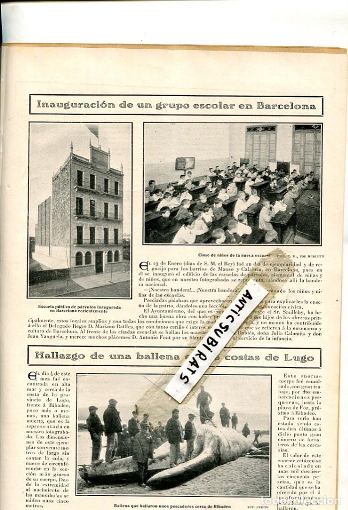 Colecionismo de Revistas e Jornais: REVISTA A&Ntilde;O 1908 BALLENA EN  RIBADEO RIVADEO  LUGO PLAYA DE FOZ VENDIDA POR 1250 PESETAS
