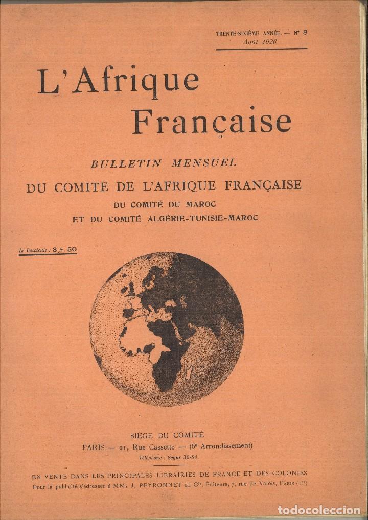 Colecionismo de Revistas e Jornais: L'AFRIQUE FRAN&Ccedil;AISE. BULLETIN MENSUEL