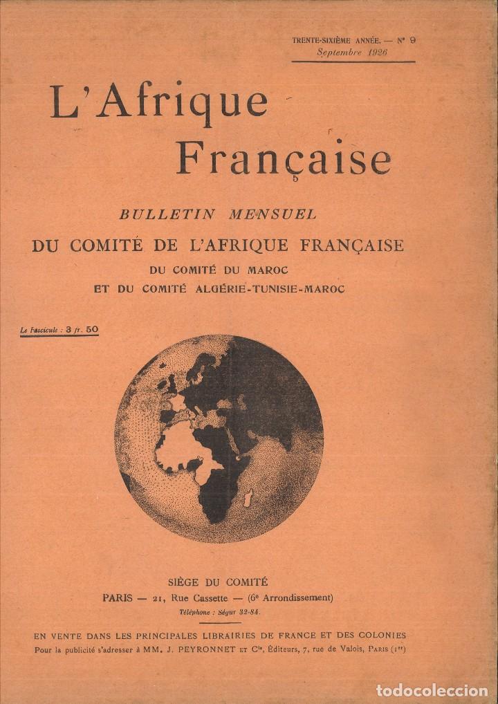 Sammeln von Zeitschriften und Zeitungen: L'AFRIQUE FRAN&Ccedil;AISE. BULLETIN MENSUEL