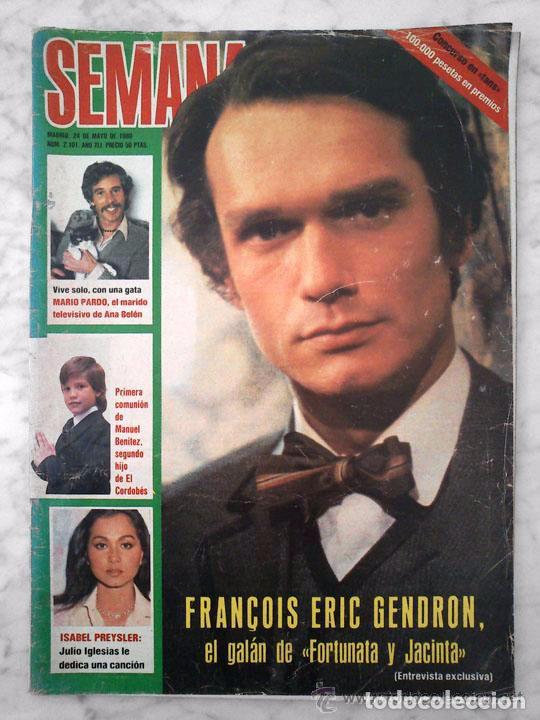 Coleccionismo de Revistas y Peri&oacute;dicos: SEMANA - 1980 - FRAN&Ccedil;OIS ERIC GENDRON, HECTOR CANTOLLA, PERET, MIGUEL RIOS, PECOS, DEMIS ROUSSOS