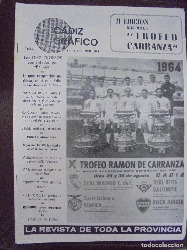 Collectionnisme de Revues et Journaux: REVISTA CADIZ GRAFICO. N&ordm; 14. SEPTIEMBRE 1964. DESPUES DEL TROFEO CARRANZA, ALBA MONTIEL, EL COLI