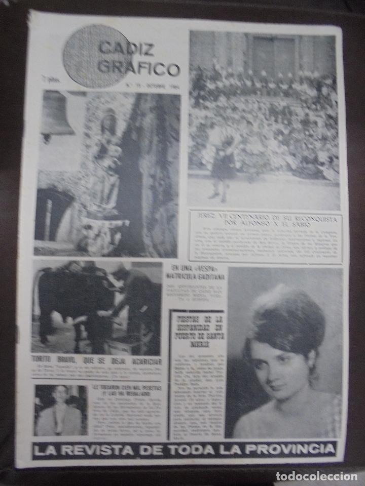 Coleccionismo de Revistas y Peri&oacute;dicos: REVISTA CADIZ GRAFICO. N&ordm; 15. OCTUBRE 1964. JEREZ, VESPA, TORITO BRAVO, FIESTA DE LA HISPANIDAD.