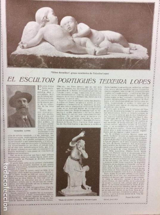 Collezionismo di Riviste e Giornali: EL ESCULTOR PORTUGUES TEIXEIRA LOPEZ.HOJA REVISTA A&Ntilde;O 1915