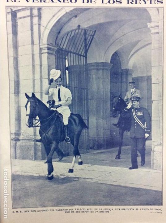 Collezionismo di Riviste e Giornali: ALFONSO XIII PALACIO REAL DE LA GRANJA DIRECCION CAMPO DE POLO HOJA A&Ntilde;O 1915