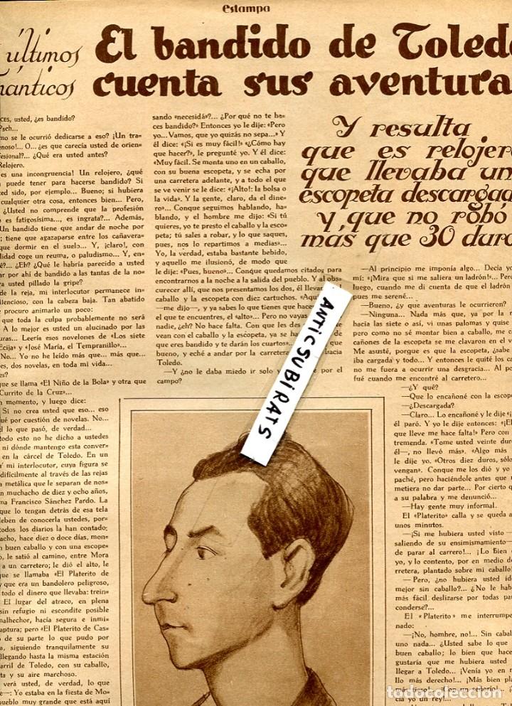 Coleccionismo de revistas y peri&oacute;dicos: REVISTA A&Ntilde;O 1929 EL BANDIDO DE TOLEDO FRANCISCO SANCHEZ PARDO EL PLATERITO DE CASTILLA