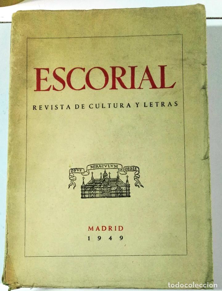 ESCORIAL, TOMO XX, REVISTA DE CULTURA Y LETRAS, 1949 (Coleccionismo - Revistas y Periódicos Modernos (a partir de 1.940) - Otros)