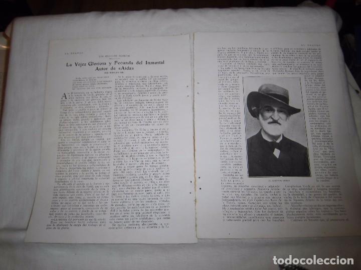 Coleccionismo de Revistas y Peri&oacute;dicos: LA VEJEZ GLORIOSA Y FECUNDA DEL INMORTAL AUTOR DE AIDA(VERDI).2 HOJAS DE REVISTA BLANCO Y NEGRO 1926