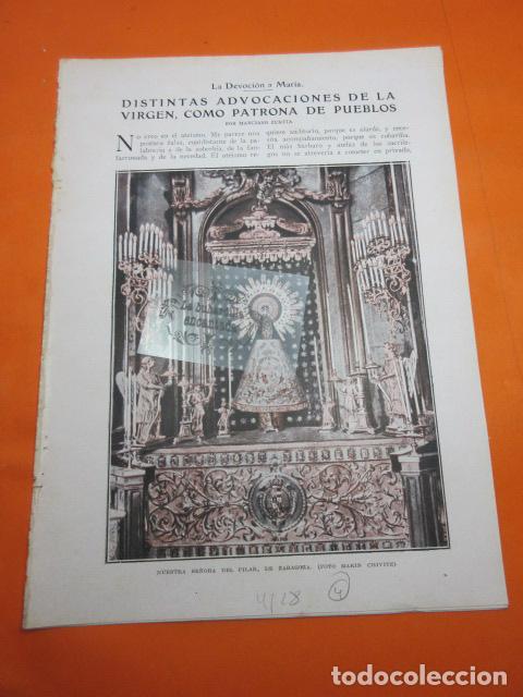 Collection Magazines and Newspapers: ARTICULO 1928 - RELIGION ADVOCACIONES VIRGEN PATRONAS PUEBLOS ZARAGOZA BILBAO ALBACETE TOLEDO VALENC