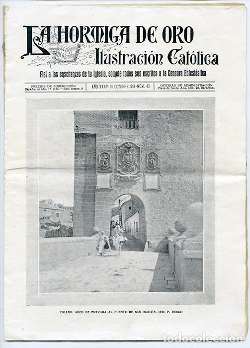 Coleccionismo de revistas y peri&oacute;dicos: La Hormiga de Oro. Ilustraci&oacute;n Cat&oacute;lica. A&ntilde;o XXXV. 26 oct. 1918 n&ordm; 43. pp. 497 a 508 + 16 pp.