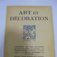 Coleccionismo de Revistas y Periódicos: REVISTA FRANCESA. ART ET DECORATION. SEPTEMBRE 1925. PARIS. VER FOTOS. Lote 102685359