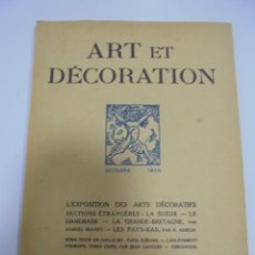 Coleccionismo de Revistas y Periódicos: REVISTA FRANCESA. ART ET DECORATION. OCTOBRE 1925. PARIS. VER FOTOS. Lote 102685651