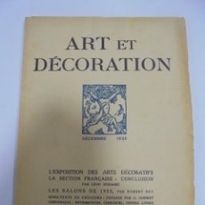 Coleccionismo de Revistas y Periódicos: REVISTA FRANCESA. ART ET DECORATION. DECEMBRE 1925. PARIS. VER FOTOS. Lote 102687007