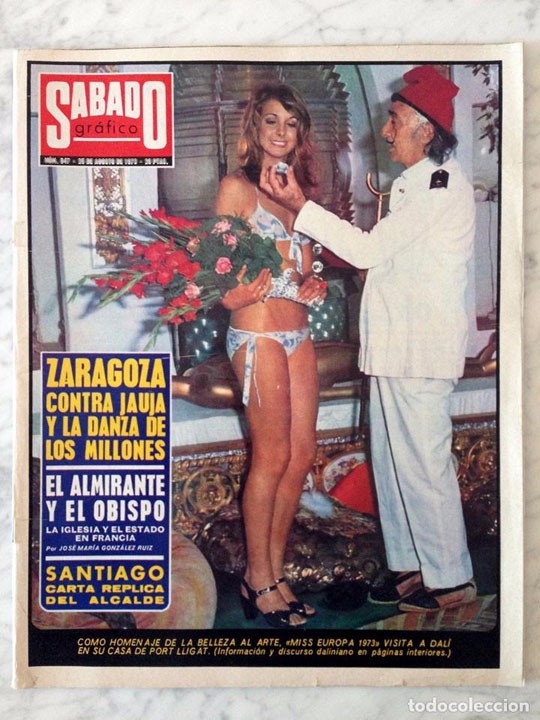 Coleccionismo de Revistas y Peri&oacute;dicos: SABADO GRAFICO - 1973 - MISS EUROPA VISITA A SALVADOR DAL&Iacute; EN PORT LLIGAT, ORIANA FALLACI