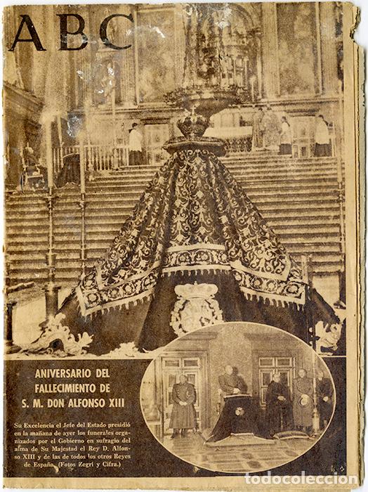 Coleccionismo de revistas y peri&oacute;dicos: ABC. A&ntilde;o 41, n&ordm; 13104,1 marzo 1948. El megaterio y Carlos III. Aniv. fallecimiento Alfonso XIII