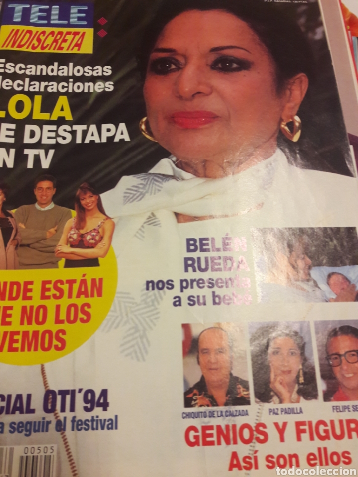 Coleccionismo de revistas y peri&oacute;dicos: Teleindiscreta 505. 15 a 21 octubre 1994. Chiquito de la Calzada. Lola Flores.