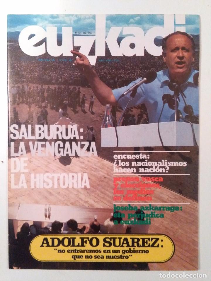 Coleccionismo de revistas y peri&oacute;dicos: EUZKADI 53 1 octubre 1982 Alderdi Eguna. Azkarraga. Xavier Cugat. Lekeitio Ion Txakartegi Takolo
