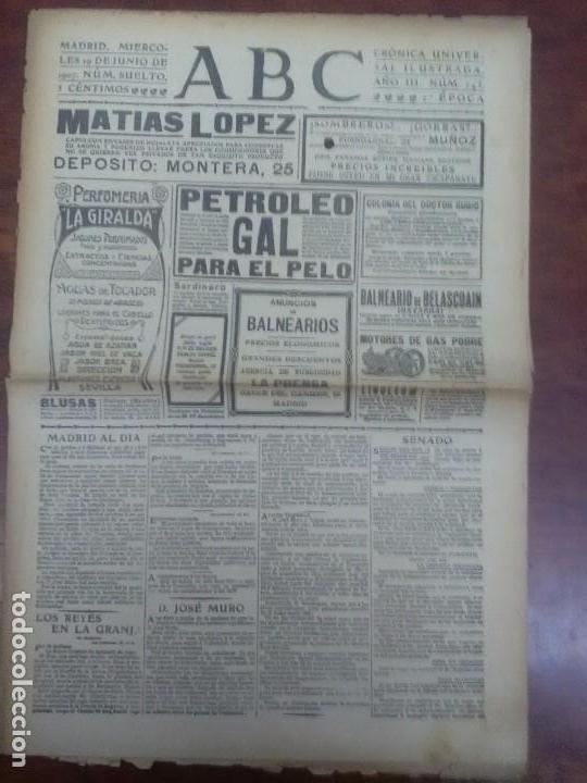 Coleccionismo de Revistas y Peri&oacute;dicos: PERIODICO ABC NUMERO 745 JUNIO 1907 JOSE MURO FIESTA CLAVEL BARCELONA