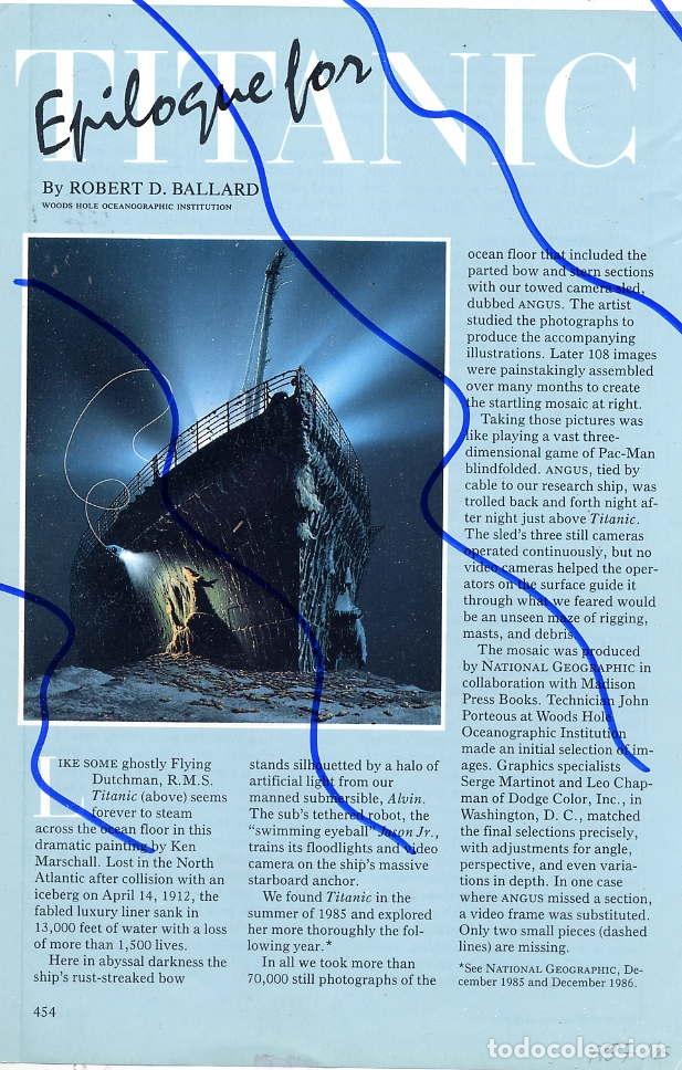 Coleccionismo de Revistas y Peri&oacute;dicos: TITANIC 1987 EN INGLES 3 HOJAS REVISTA