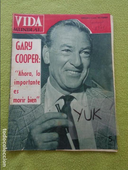 Colecionismo de Revistas e Jornais: GARY COOPER - SANDRA LEBROCQ - MIKAELA - PALOMA VALDES ... en la revista VIDA MUNDIAL MAYO 1961