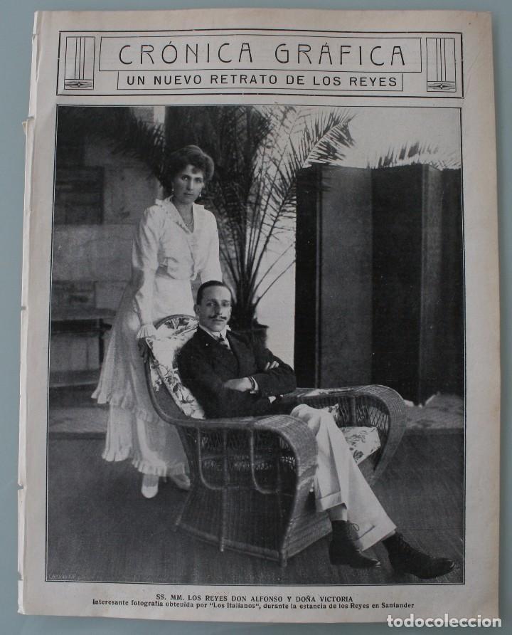 Colecionismo de Revistas e Jornais: ARTICULO PAGINA REVISTA 1915: RETRATO REYES DON ALFONSO Y DO&Ntilde;A VICTORIA EN SANTANDER &ndash; NO ES COPIA