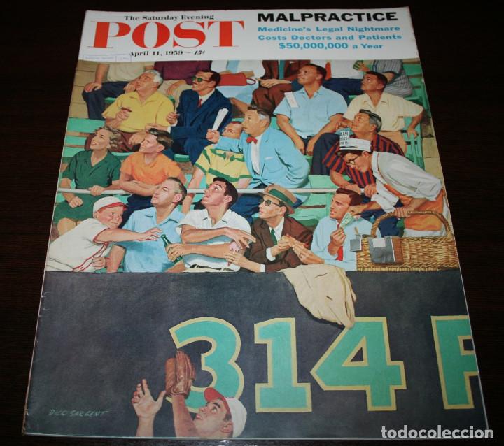 Coleccionismo de revistas y peri&oacute;dicos: REVISTA - THE SATURDAY EVENING POST - 11/ABRIL/1959 - ILUSTRADOR PORTADA: DICK SARGENT - EN INGL&Eacute;S