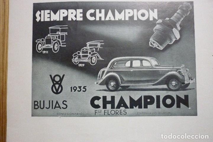 Coleccionismo de revistas y peri&oacute;dicos: PUBLICIDAD A&Ntilde;OS 30. BUJIAS CHAMPION. CONCESIONARIO FRANCISCO FLORES. MURCIA. 23 X 17 CM