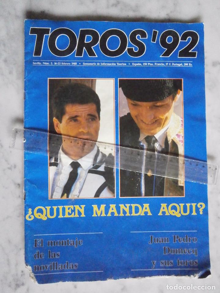 Collectionnisme de Revues et Journaux: semanario de informacion taurina - toros '92 n&ordm; 2 - 1988