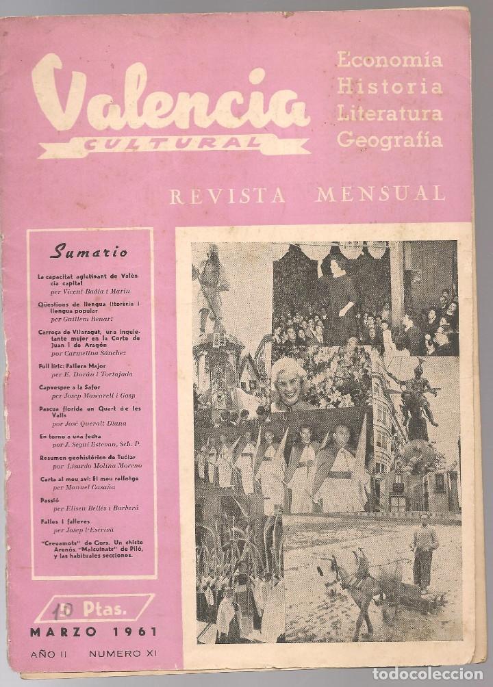 Coleccionismo de Revistas y Peri&oacute;dicos: VALENCIA CULTURAL REVISTA XI 1961 falles i falleres, Quart de les Valls ...