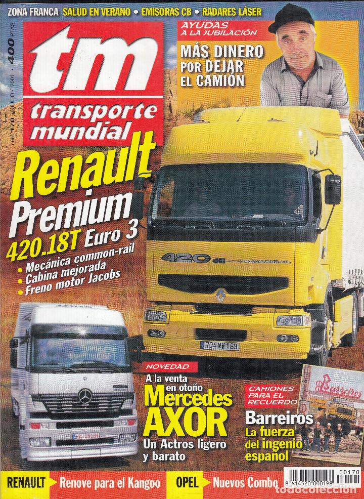 Colecionismo de Revistas e Jornais: REVISTA TRANSPORTE MUNDIAL N&ordm; 170 A&Ntilde;O 2001. PRUEBA: RENAULT PREMIUM 420 CV EURO 3.