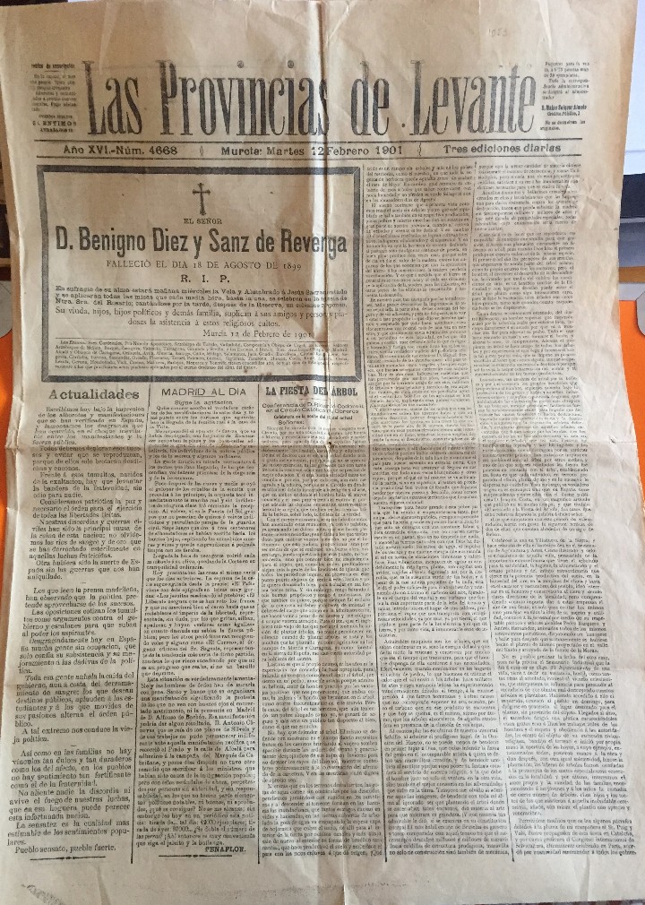 Collection Magazines and Newspapers: MURCIA- LAS PROVINCIAS DE LEVANTE 12 -2- 1.901