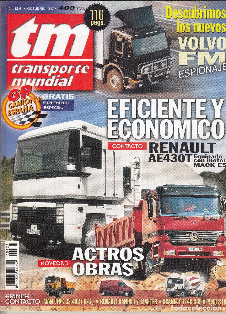 Sammeln von Zeitschriften und Zeitungen: REVISTA TRANSPORTE MUNDIAL N&ordm; 124 A&Ntilde;O 1997. CONT: RENAULT MAGNUM AE430 T PRIVILEGE. SCANIA P114 340