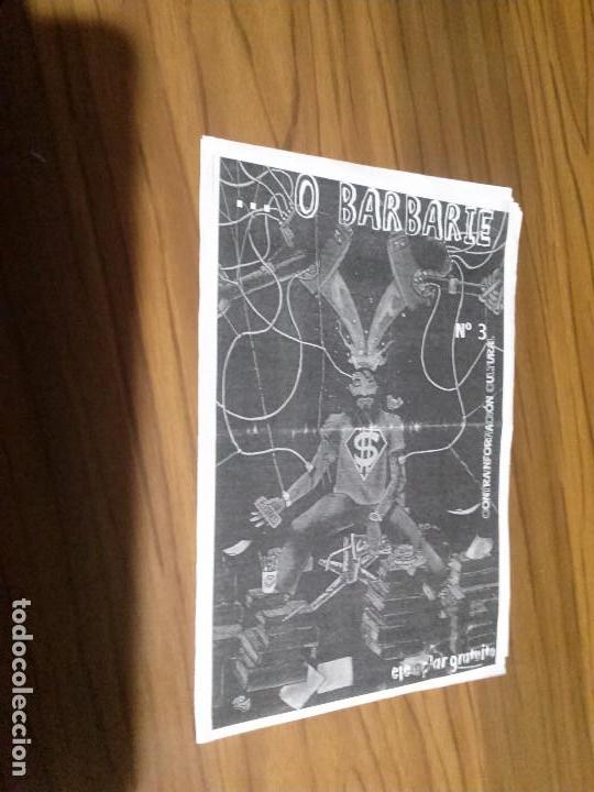 Coleccionismo de Revistas y Peri&oacute;dicos: ... O BARBARIE 3. BOLET&Iacute;N DE CONTRAIFORMACI&Oacute;N. DOBLADO. 4 P&Aacute;GINAS. A4. BUEN ESTADO. RARO