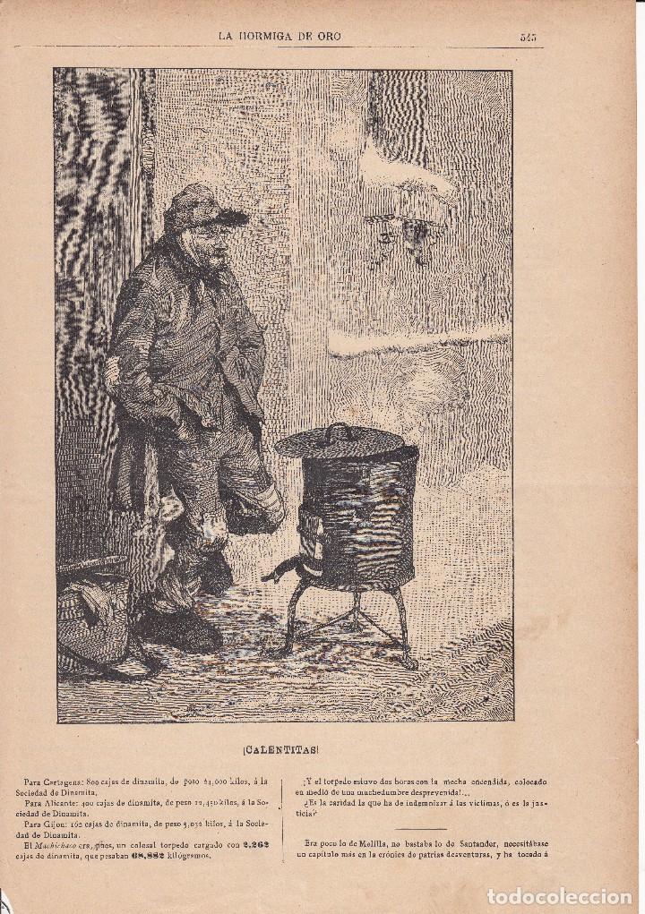 Coleccionismo de revistas y peri&oacute;dicos: LA HORMIGA DE ORO 1893: LAMINA / CALENTITAS