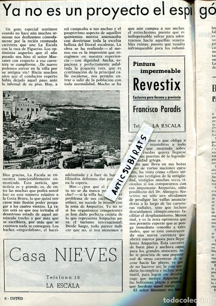 Collezionismo di Riviste e Giornali: REVISTA A&Ntilde;O 1960 ESTARTIT L' ESCALA SANT GRAU SANT FELIU DE GUIXOLS TOSSA TAMARIU LUCIANO VERGARA
