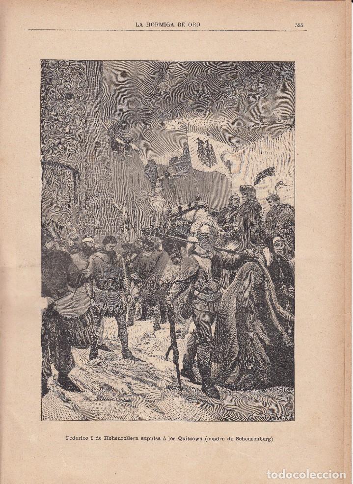 Coleccionismo de revistas y peri&oacute;dicos: LA HORMIGA DE ORO: 1893 LAMINA. FEDERICO I DE HOHENZOLLERN EXPULSA A LOS QUITZOWS
