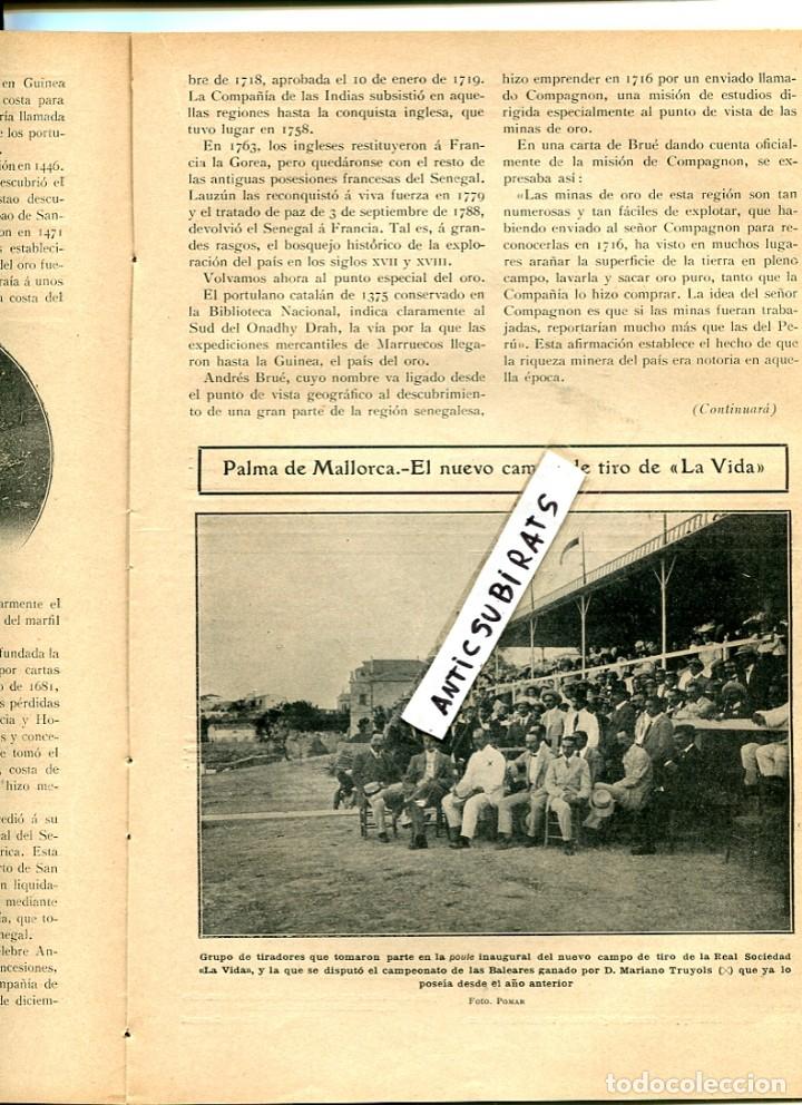 Coleccionismo de Revistas y Peri&oacute;dicos: REVISTA A&Ntilde;O 1908 CAMPO DE TIRO EN PALMA DE MALLORCA BANCO DE CARTAGENA CICLISTAS CICLISMO EN GUIXOLS